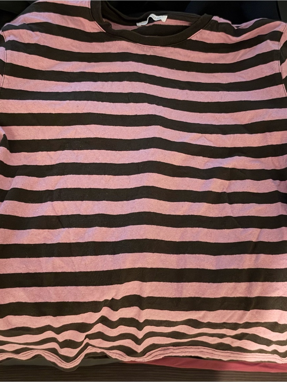 Striped Pink and Black Crew men shirt Zara